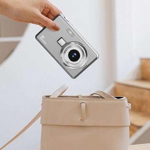 Sxhlseller Digitalkamera für Fotografie, Video Vlogging, 12 MP, 1080P HD, Kinder, 16 facher Zoom, Autofokus, Taschen Digitalkamera mit 2,4 Zoll TFT Bildschirm, Elektronische Stabilisierung,