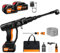 Cordless Pressure Washer 6000mAh Car Wash Machine, 21V 45 Bar/652 PSI Portable High Pressure Water Gun, Car Wash Spray Gun with Foam Generator, Water Gun Spray Cleaner Car Washing Machine