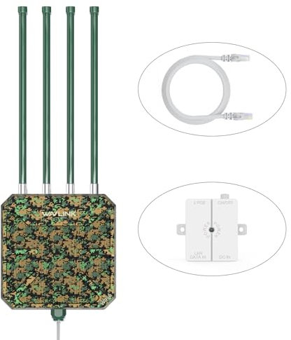 WAVLINK AX3000 - Extensor WiFi 6 para exteriores de largo alcance, WiFi 6 punto de acceso inalámbrico para exteriores, compatible con PoE activo, antenas 4x8dBi, solución WiFi al aire libre, IP67