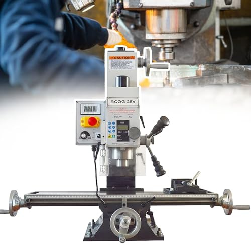 Lakenbroade Mini Milling Drilling Machine Benchtop Mill Drill Machine 7.1x27.5'' Mirco-Feed Mill Drill 1100W 20-2250rpm Variable Speed Mini Milling Machine for Wood Metal