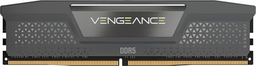 Corsair Vengeance DDR5 RAM 32GB (1x32GB) 5200MHz CL40-40-40-77 1.25V AMD Expo Intel XMP 3.0 Memoria de Ordenador de Sobremesa – Gris (CMK32GX5M1B5200Z40)