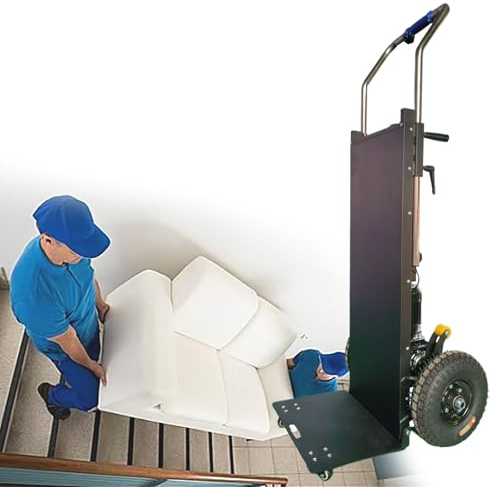 Electric Stair Climbing Hand Truck， 1200W Powered Stair Climber Dolly Cart, 400KG Capacity for Heavy Duty Loads