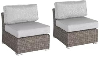 Rattan Wicker Fully Assembled 2 Person Seating Group with Cushions