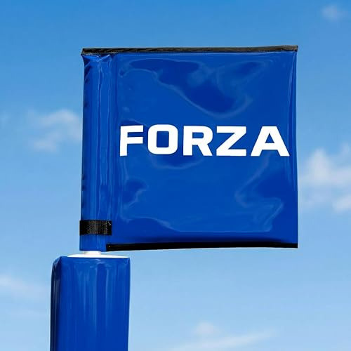 FORZA Protezione per palo e bandiera angolare da rugby, attrezzatura di sicurezza per il campo (blu, bandiera FORZA Moon)