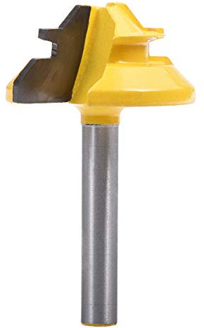 KATUR 45 Degree Lock Miter Router Bit, Joint Router Bit with 1/4 Inch Shank For Thick Wood Cutter Tool and Window Bits (1/4 Shank 1-3/8 Width)