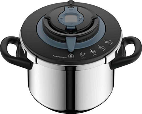 Seb Nutricook+ Cocotte-minute 6 L inox, Autocuiseur induction, Facile à utiliser, Programme de Cuisson, Fabriqué en France P4220705
