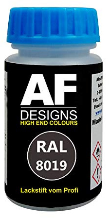 Alex Flittner Designs Penna per ritocchi RAL 8019 Grigio marrone opaco 50ml ad asciugatura rapida Acrilico