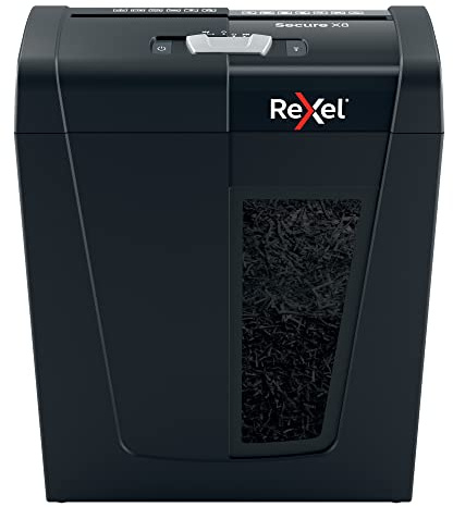 REXEL Secure X8, Distruggidocumenti Manuale, 9-8 Fogli A4 (70-80 gr/mq), Taglio a Frammento, Livello di sicurezza P-4, per Uso Personale/Home Office, Capacità 14 Litri, 2020123EU