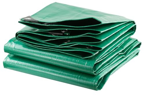 TERRE JARDIN - Bâche de Protection Extérieur, 4 x 5 m - Bâche Imperméable, Ultra Lourde et Résistante, Polyéthylène 240 g/m², Anti UV - Bâche Bois de Chauffage, Chantier - Œillets Aluminium
