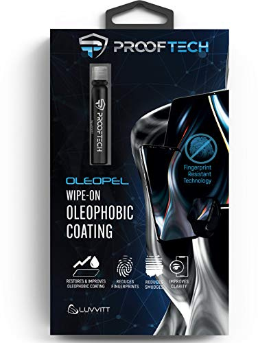 ProofTech OLEOPEL Oleophobic Coating Kit for 3 Applications | Anti Fingerprint Wipe On Liquid for All Smartphones Tablets Smart Watches Glasses Camera Lenses and Touch Screens - Bottle