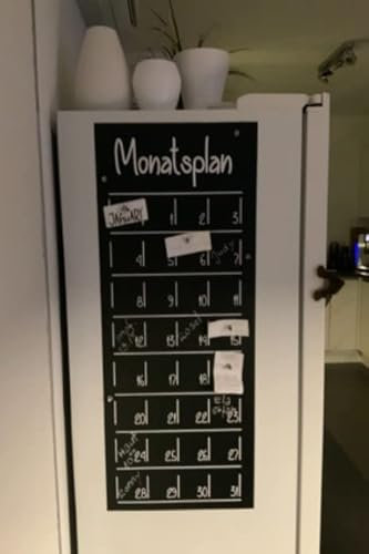 Magnetische Tafelfolie | für Kreide & Kreidestifte | selbstklebend | magnetisch | viele Größen | Kreidetafel Magnet Klebefolie (90x40cm Monatsplan)