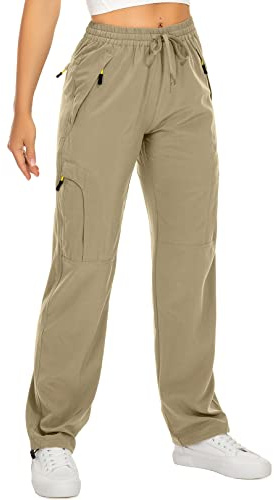 yeyity Pantaloni da trekking da donna, leggeri ad asciugatura rapida, pantaloni outdoor traspiranti, pantaloni cargo con protezione UV, pantaloni da trekking, pantaloni funzionali da jogging, XS
