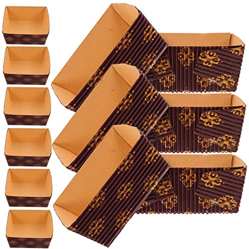 PRETYZOOM Set Da 25 Teglie Per Plumcake in Carta Resistenti Alle Alte Temperature Mini Teglie Per Plumcake Pirottini Di Carta Monouso Per La Cottura Di Torte Chiffon