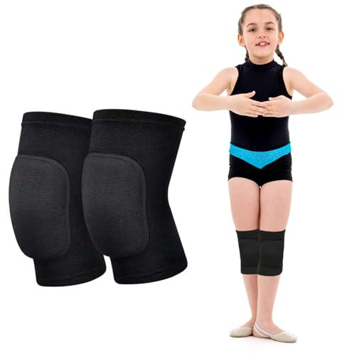 EQLEF Knieschoner tanzen kinder, Schwamm Kniepolster Anti-Rutsch Sport Kniepolster für 7-12 Jahre alte Jungen Mädchen Elastische Kniepolster für Volleyball Fußball Yoga Laufen Radfahren(14 * 23.5cm)