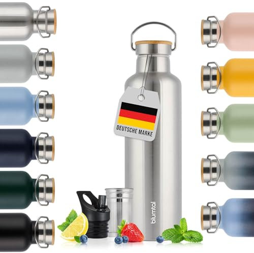 Blumtal Thermosflasche 750ml - doppelwandige Trinkflasche Edelstahl 750ml - Isolierflasche 750ml BPA frei - Edelstahl Trinkflasche - Teeflasche - Trinkflasche Thermo - Sportflasche - Stainless Steel