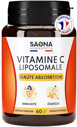 Vitamine C Liposomale - Anti Fatigue, Immunité - Assimilation Maximale - 60 gélules Végan - 1 à 2 mois de cure - Fabriqué en France