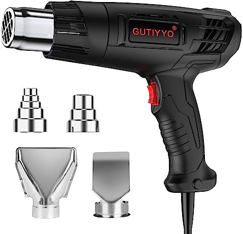 Pistola de Calor 2000W, Pistola de Aire Caliente Con 2 Ajustes de Calor 300°C y 500°C, Decapador térmico Protección Contra Sobrecalentamiento y Equipado, para Decapar,Soldar y Encoger