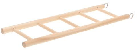 Happyyami Wooden Bird Ladder Toy for Birds and Small Animals Khaki Wood Material Providing a Climbing Ladder Bridge for Exercise and Play Accessories
