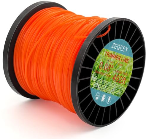 Zeqeey Grass Trimmer Line, 2.0 mm x 150 m Universal Round Nylon Replacement Weed Strimmer String Cord, 0.08 inch - 492ft
