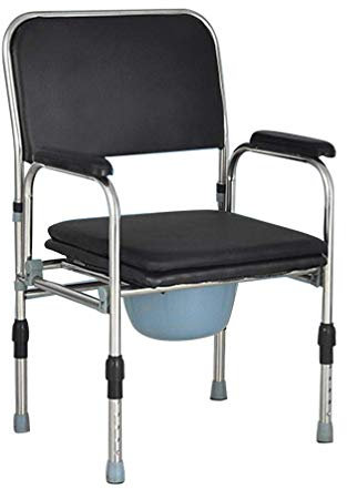 asdchZen Silla con Inodoro Plegable 3 en 1 para mesita de Noche, Silla con Inodoro sobre el Inodoro, Marco de Seguridad para el baño para Personas Mayores, Viene con Tapa de Cubo con p