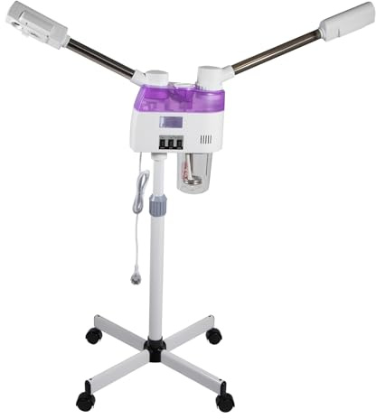 Vaporizador facial, vaporizador de ozono con boquilla fría y caliente, boquilla giratoria de 360°, sauna facial, limpiador de poros, vapor, máquina de spa, humidificador para el hogar, salón, spa