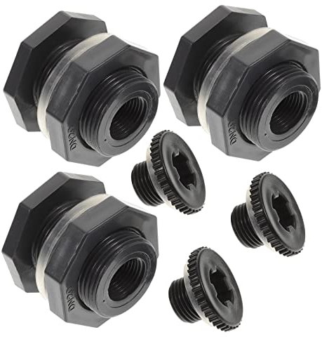 TEMPNAP Raccordo Bulkhead in Pvc Con Guarnizione Silicone Connettore Per Serbatoi Pioggia e Aquarium Resistente e Facile Da Installare