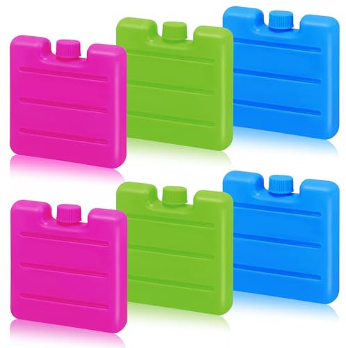 LQTSLFM Mini Kühlakkus für Kühltasche, 6 Stück Kühlakku Klein, Kühlakkus Flach Tragbar, Wiederverwendbar Kühlakkus für Kühltasche Klach je 70 ml für Picknick Angeln Reisen Camping (Blau+Grün+Rosa)