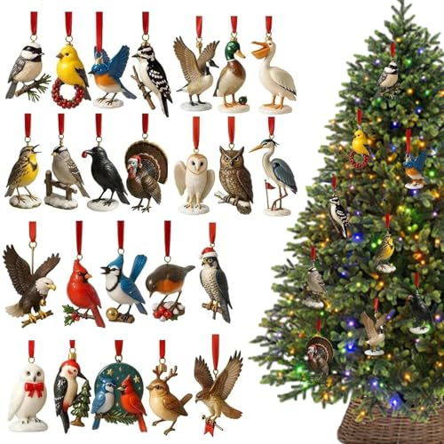 Djurkalender - jul nedräkningskalender, bluebirds julkalendrar, 2d hängande 24 dagars planerare för hylla skrivbord sovrum entré