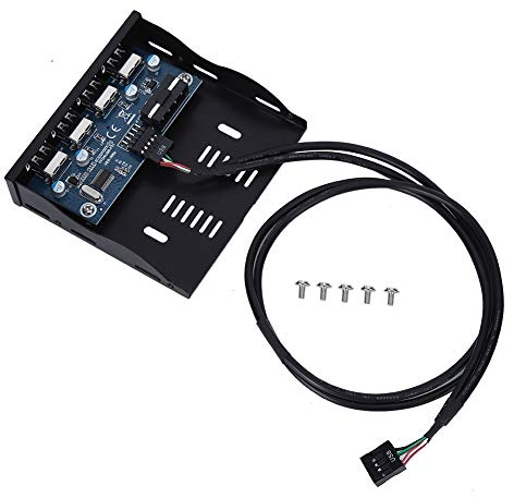 Zunate USB2.0 Floppy Disk Frontpanel, 3,5 Tums Floppy Bay Interface USB 2.0 HUB Plug & Play Tål Slitage för PC-dator