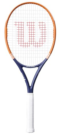 Wilson Roland-Garros 2026 Equipe HP Raquette de Tennis, pour Joueurs Compétitifs, Marine/Orange, Taille de Grip 3