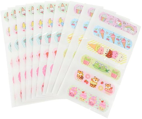 Housoutil 120 Parches Adhesivos Infantiles para Heridas al Aire Libre, Transpirable y No Irritante, Material Pe Resistente y Colorido para Cuidado Seguro