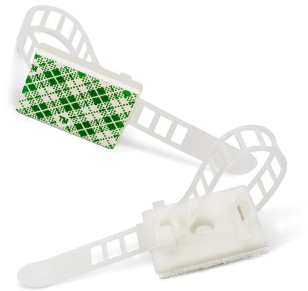 Flexowire 50 Stk. Kabelclips Kabelklemmen - selbstklebend als Kabelführung Kabelmanagement - Kabelhalter Kabelklemme Kabelclip Kabelbefestigung Kabelhalterungen Schreibtisch Organizer (Weiß)