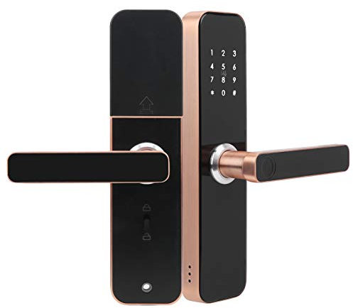 Serrure de Porte Intelligente avec Entrée sans Clé,Clé D'application WiFi Intelligente,Déverrouillage par Empreinte Digitale Biométrique, Serrure de Porte D'entrée sans Clé,Poignée de Porte D'entré