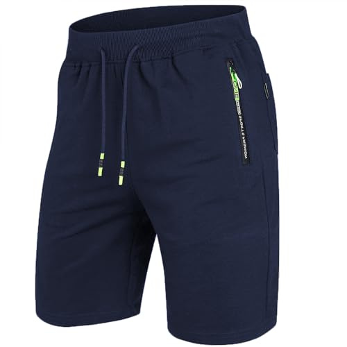 ZOXOZ Verano Pantalón Corto Hombre Shorts Bolsillos Laterales Pantalon Corto Hombre Deporte Algodon Pantalones Cortos Hombre Azul S