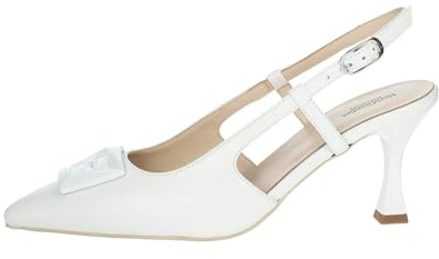 Nero Giardini E307080DE Décolleté Donna in Pelle - Bianco 39 EU