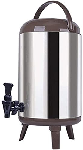 Getränkespender, Heißwasserspender, Edelstahl Isolierter Spender mit Zapfhahn Heißgetränkespender Isolierter Milcheimer für Heißwein Tee Kaffee Milchsuppe (10L)