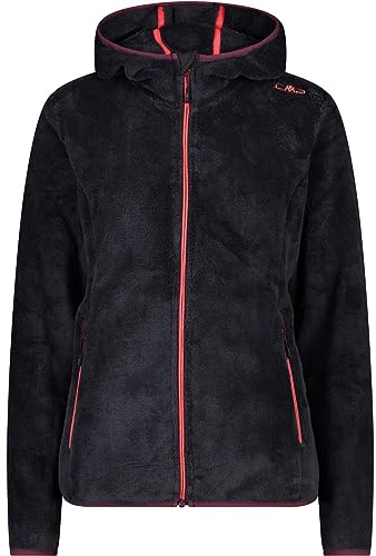 CMP - Giacca Donna Cappuccio Fisso, Antracite-Burgundy, L