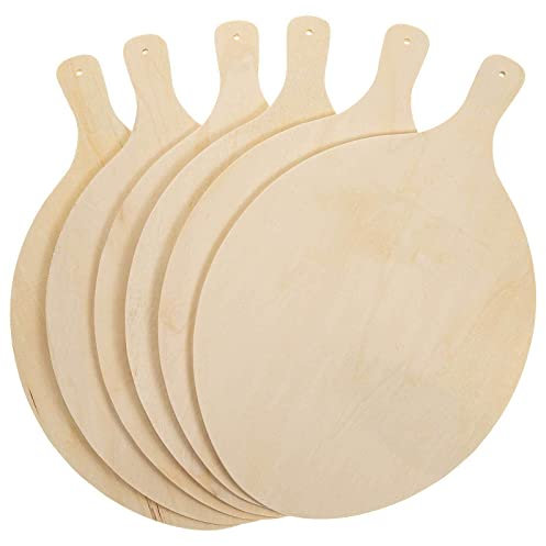 SIDCO Flammkuchenbrett oval 6 x Pizzabrett Servierbrett Vesperbrett Holzbrett Flammkuchen