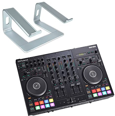 Roland D-J707M controlador móvil DJ Mezclador + keepdrum Soporte para ordenador portátil Plata
