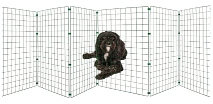 Freestanding Indoor Dog Barrier/Fence - Room/Hallway Divider, Folding Puppy Gate, Folding Portable Fence for Indoors, Puppy Gate, Adjustable Secure Fence (10 Panels, 75cm High)