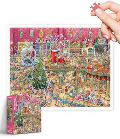 PieceRelax Plastic Jigsaw Puzzles for Adults 2000 Pieces - Shinji Yamamoto - Christmas Factory Most Satisfying Table Games and Gifts No Puzzle Mat Required Extra Small Pieces [H3647]