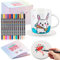 Sinmoe Keramik Tasse Bemalen Set Enthält Blanko Sublimation Tasse Untersetzer und 12 Stifte mit 24 Farben Keramik Becher Malset Basteln Geschenk für Abschied Erzieher Abschluss Schüler(Klassisch)