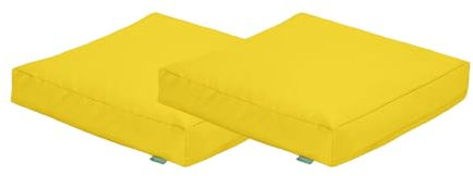 Gardenista Cojín de Suelo Acolchado, Medida 60 x 60 x 10 cm, Cojín Suelo Cuadrado, Cojines para Palets, Banco, Silla y Suelo, Asiento Cómodo Decorativo para Interior (2, Amarillo)