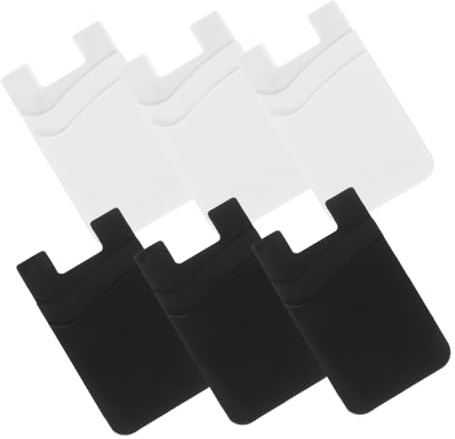 SMASOLO 6pezzi Porta Carte Telefono Adesivo per Cellulare Portafoglio per Carte di Credito e Contanti Custodia per Telefono Sottile e Leggera Portafoglio Autoadesivo per Retro