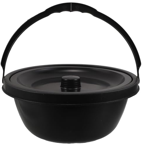 WEKAMOS Portable Commode Toilet for Elderly with Ergonomic Comfort and Easy Installation, Black Plastic Bedside Toilet Suitable for Home and Caregivers Use