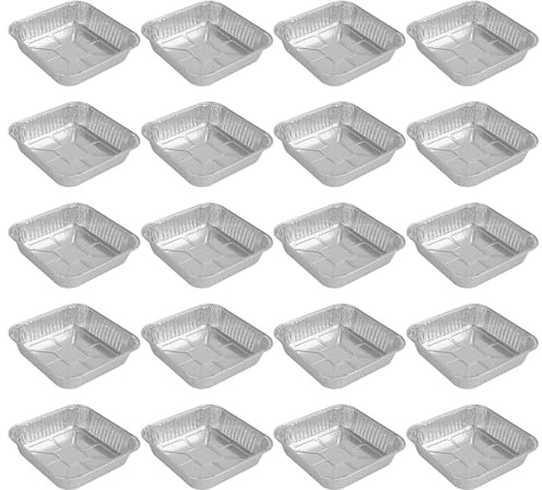 yanzunlrn 20 vassoi in alluminio per uso alimentare per cottura e cottura pratiche friggitrici ad aria fodere per contenitori per alimenti forniture da cucina vassoi impilabili in alluminio