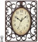AMS 5976 Wanduhr Funk Funkwanduhr Braun Eckig Antik Vintage Retro Thermometer