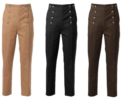 BPURB Pantalon Victorien pour Homme Style Vintage Steampunk Gothique Punk Cosplay Pantalon
