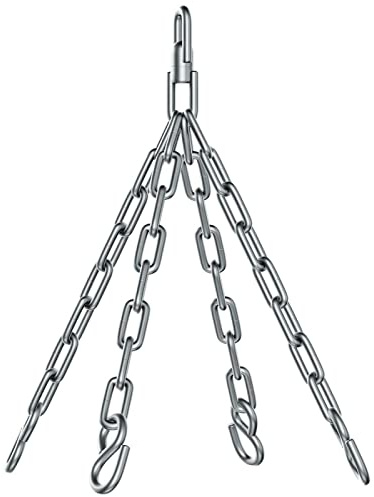 Chaîne de Sac de Boxe Athletics Gear AG par Athletics Gear, chaîne de Suspension pour Sac de Boxe, Acier Inoxydable Robuste, Longueur 48 cm, 4 Crochets, pivotant à 360 degrés, Peut Supporter jusqu'à