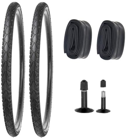 P4B | 2X 28 Zoll Fahrradreifen mit AV Schläuchen | Komfortables Rollen | Sehr guter Grip | 28 x 1.60 (42-622) | Mit Reflexstreifen | Trekkingreifen | Für Vorderrad + Hinterrad